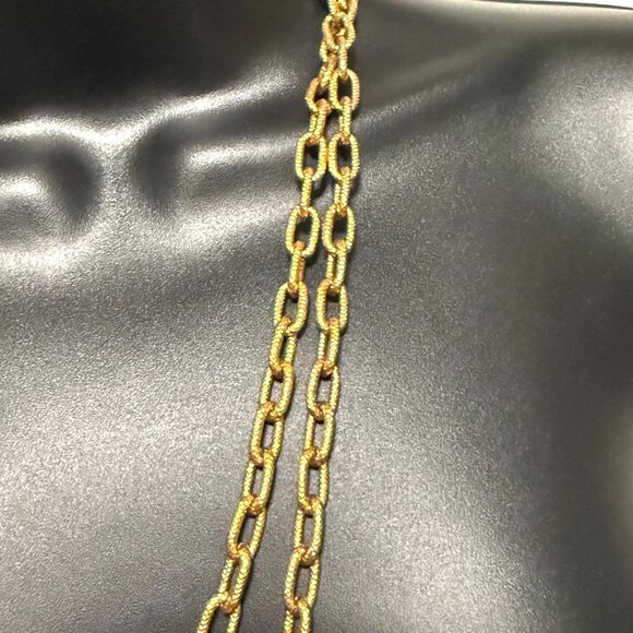 Vintage Monet Signed Textured Gold Super Long Chain Necklace Wrap Opera Length - Picture 9 of 12
